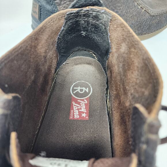 Tony Lama Walnut Forge Bison Chukka Boots Men 13D Brown Leather Moc Toe CAV0902 - Picture 9 of 14